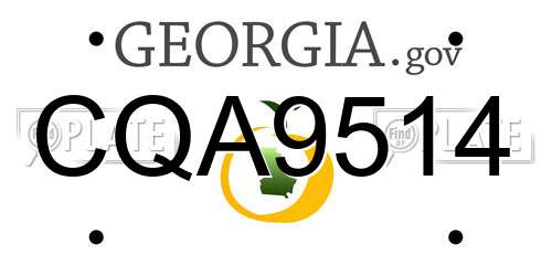 CQA9514 Georgia License Plate