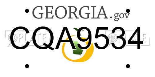 CQA9534 Georgia License Plate