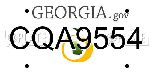 CQA9554 Georgia License Plate
