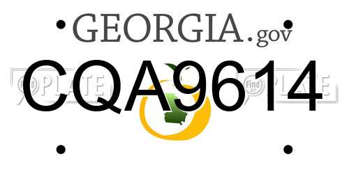 CQA9614 Georgia License Plate