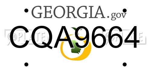 CQA9664 Georgia License Plate