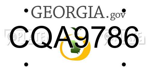 CQA9786 Georgia License Plate