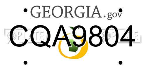 CQA9804 Georgia License Plate