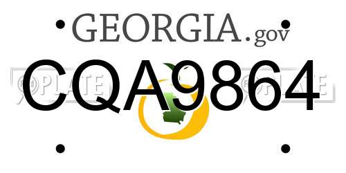 CQA9864 Georgia License Plate