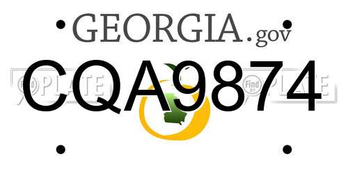 CQA9874 Georgia License Plate