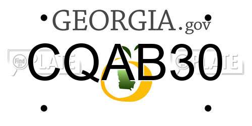 CQAB30 Georgia License Plate
