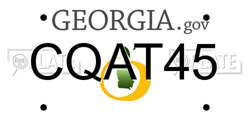 CQAT45 Georgia License Plate