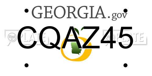 CQAZ45 Georgia License Plate