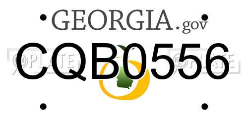 CQB0556 Georgia License Plate