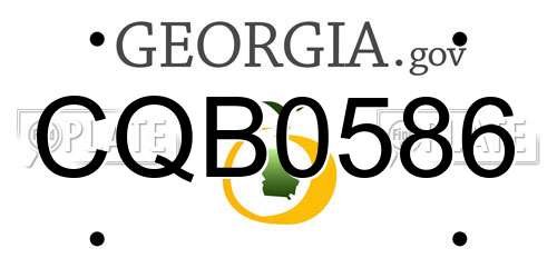 CQB0586 Georgia License Plate
