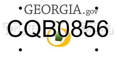 CQB0856 Georgia License Plate