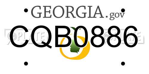 CQB0886 Georgia License Plate