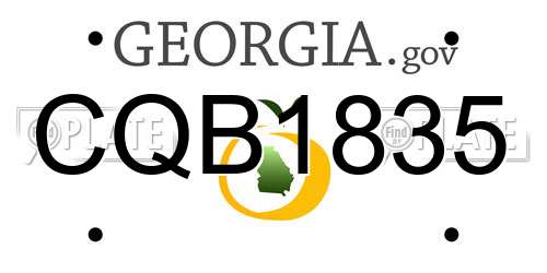CQB1835 Georgia License Plate