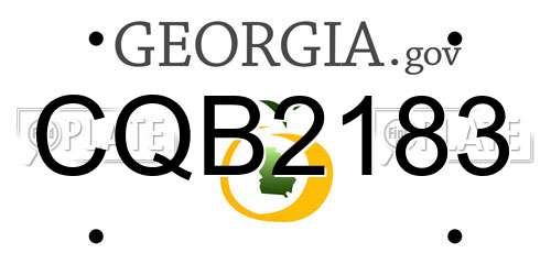 CQB2183 Georgia License Plate