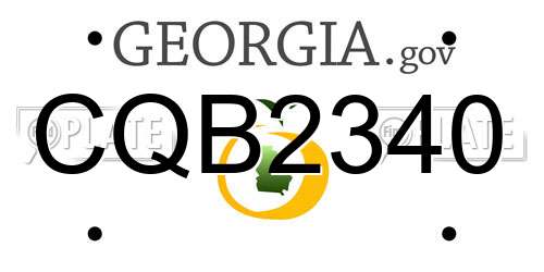 CQB2340 Georgia License Plate