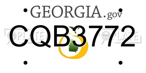 CQB3772 Georgia License Plate