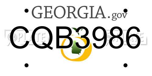 CQB3986 Georgia License Plate