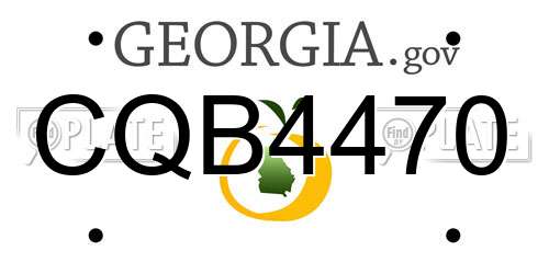 CQB4470 Georgia License Plate