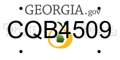 CQB4509 Georgia License Plate