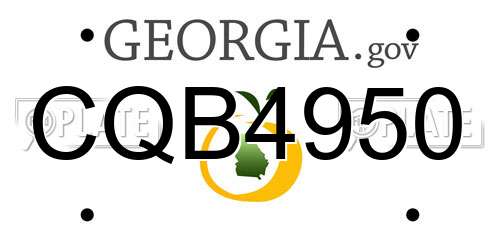 CQB4950 Georgia License Plate