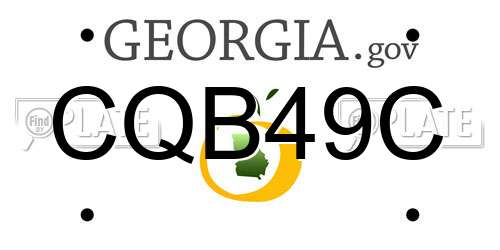 CQB49C Georgia License Plate