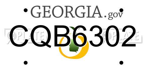 CQB6302 Georgia License Plate
