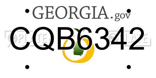 CQB6342 Georgia License Plate