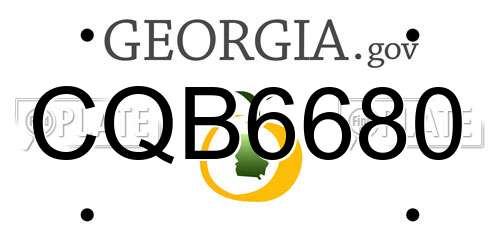 CQB6680 Georgia License Plate