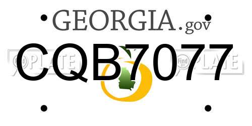 CQB7077 Georgia License Plate