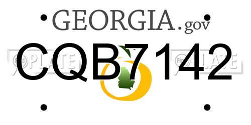 CQB7142 Georgia License Plate