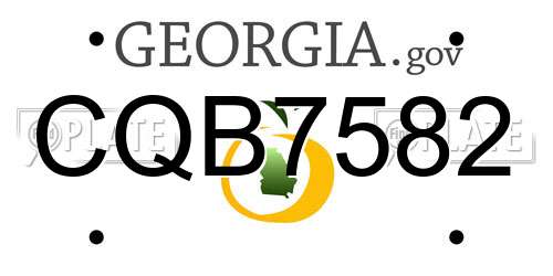 CQB7582 Georgia License Plate