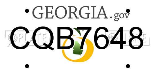 CQB7648 Georgia License Plate