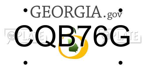 CQB76G Georgia License Plate