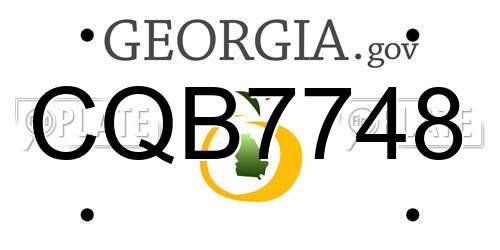 CQB7748 Georgia License Plate