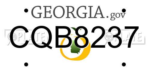CQB8237 Georgia License Plate