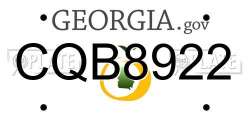 CQB8922 Georgia License Plate
