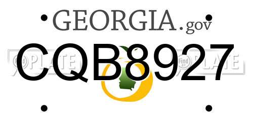 CQB8927 Georgia License Plate