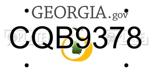 CQB9378 Georgia License Plate