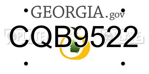 CQB9522 Georgia License Plate