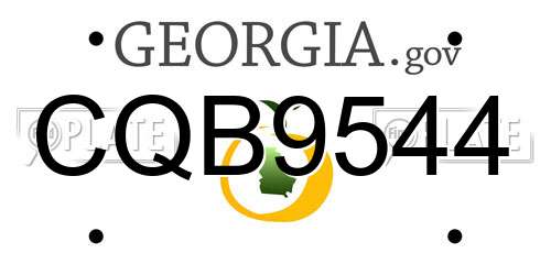 CQB9544 Georgia License Plate
