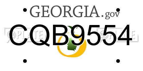 CQB9554 Georgia License Plate