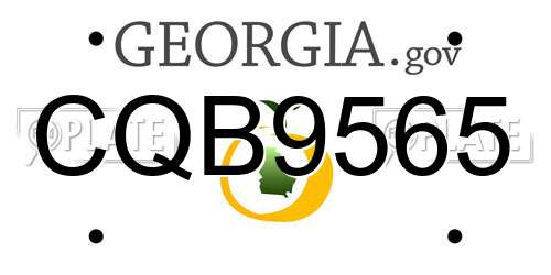 CQB9565 Georgia License Plate