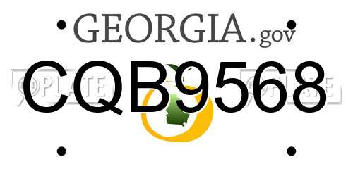 CQB9568 Georgia License Plate