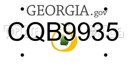 CQB9935 Georgia License Plate