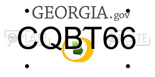 CQBT66 Georgia License Plate