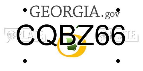 CQBZ66 Georgia License Plate