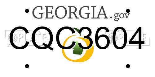 CQC3604 Georgia License Plate