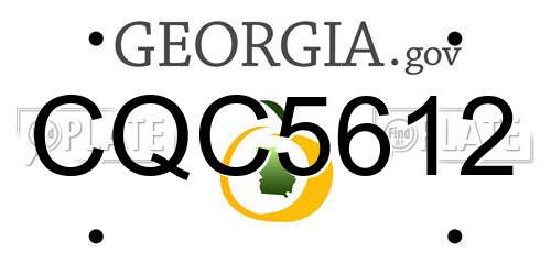 CQC5612 Georgia License Plate