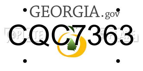 CQC7363 Georgia License Plate