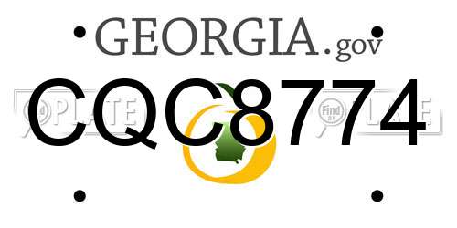 CQC8774 Georgia License Plate